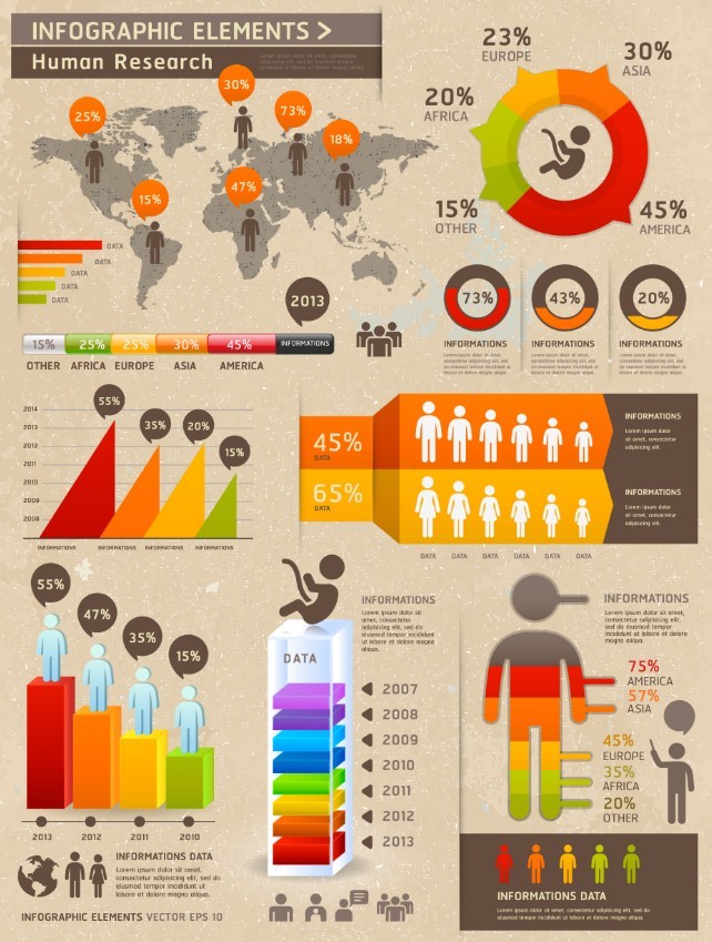 insan-temali-infografik-elementleri