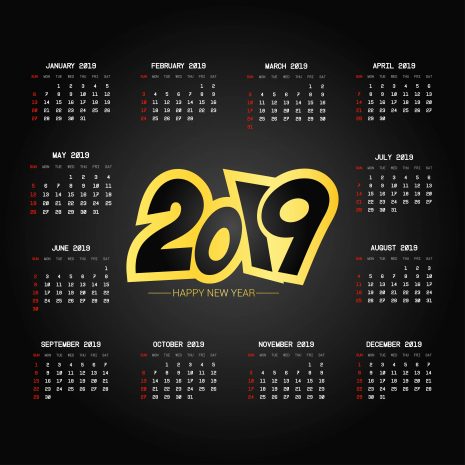 2019 İçin Tasarım Takvimler - Genç Grafiker
